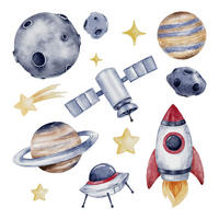 WANDAUFKLEBER 130x190cm - Der Raum des Planeten - Multicolor, Kunststoff (130/190/0.1cm) - Wallfluent