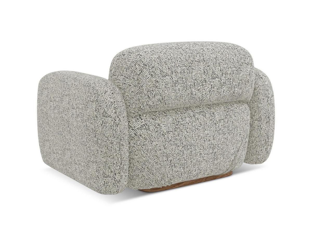 SESSEL Strukturstoff Stoff Beige - Beige/Graubraun, Holz/Textil (110/73/95cm) - Makamii