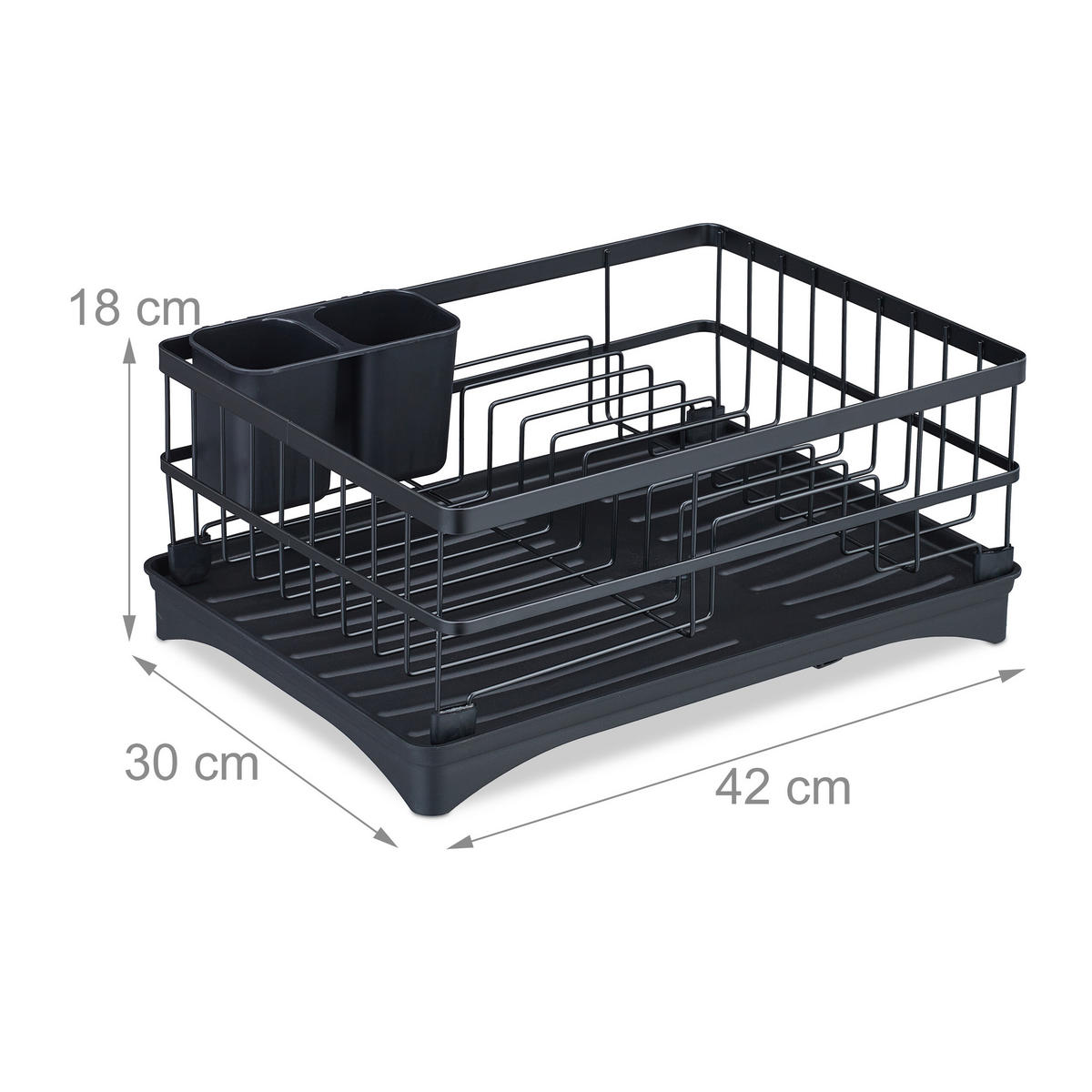 ABTROPFGESTELL - Schwarz, Kunststoff/Metall (42/18/30cm) - Relaxdays