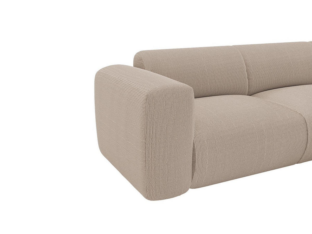 SOFA ohne Schlafmöglichkeit - 6 Personen - Samt, Stoff - Beige - - Beige, Textil (269/221cm) - Vente-Unique