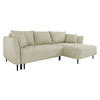ECKSOFA Bari, Seite: Rechts - Schwarz/Naturfarben, Holz/Textil (276/158cm) - MIRJAN24