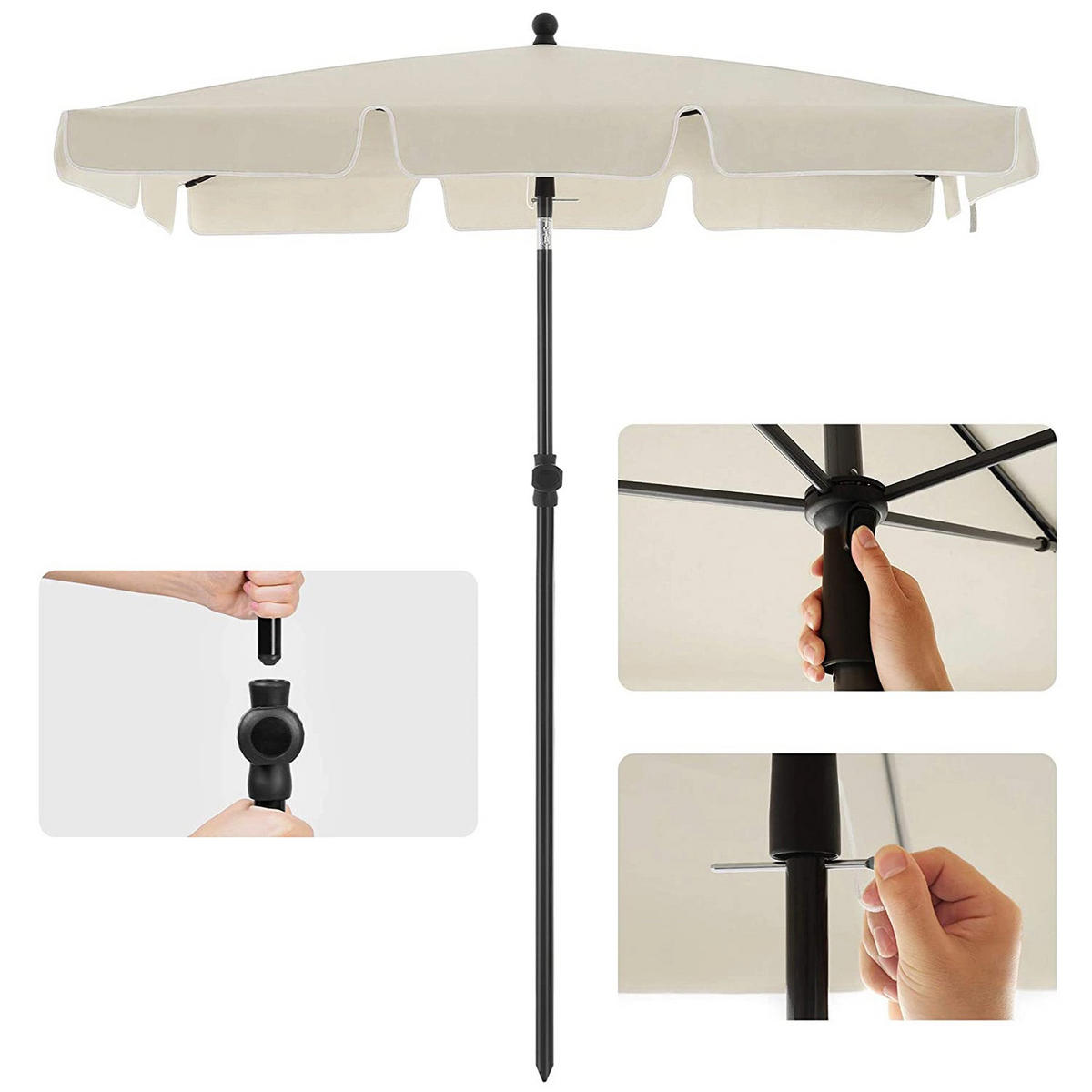 SONNENSCHIRM - Beige, Textil (125/180cm) - Hansiro