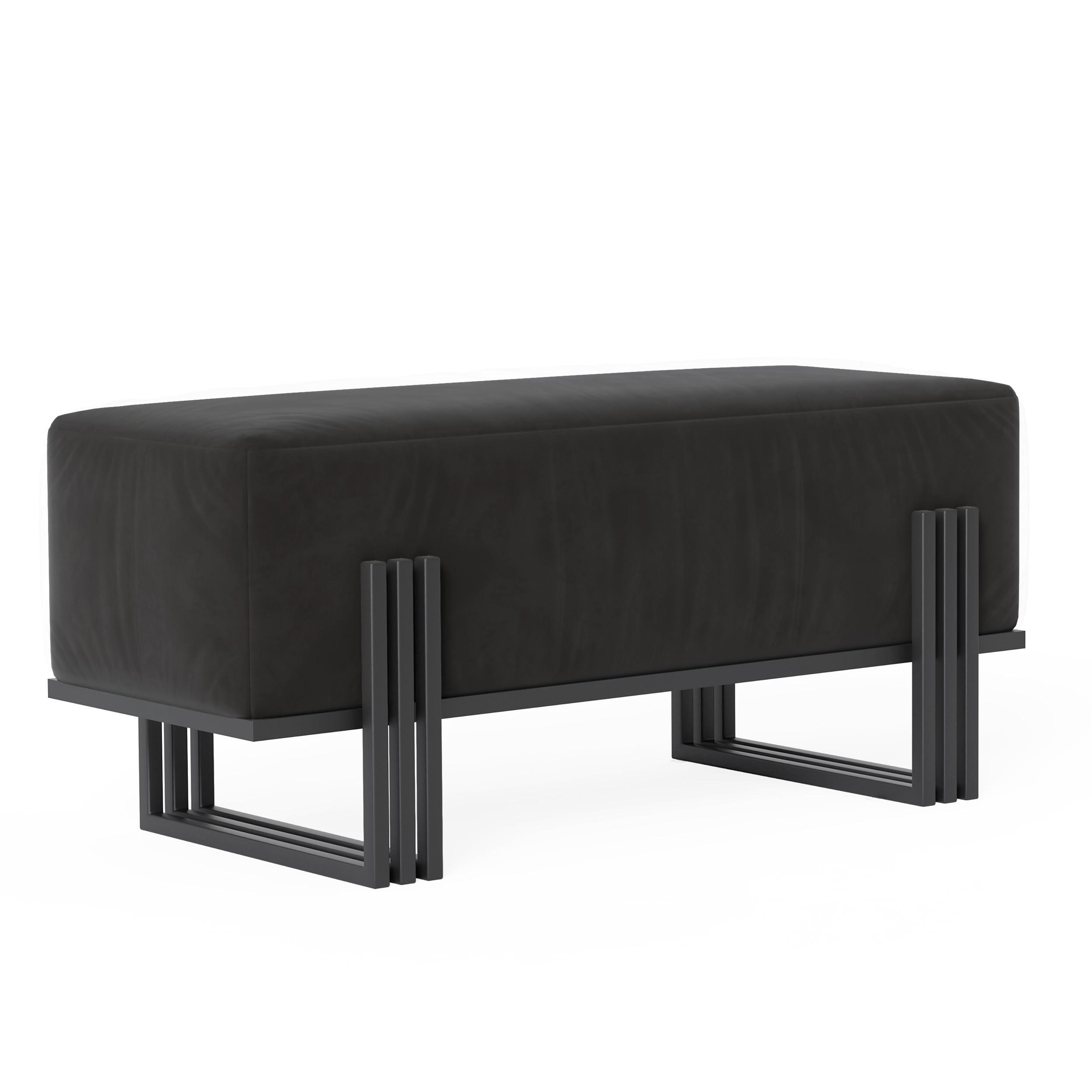 POLSTERBANK TEO 100 cm Schwarz ,Metallgestell - Schwarz, Metall (100/47/35cm) - Idohome