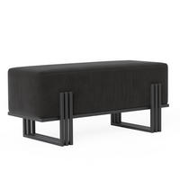 POLSTERBANK TEO 100 cm Schwarz ,Metallgestell - Schwarz, Metall (100/47/35cm) - Idohome