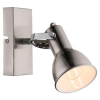 WANDLEUCHTE Metall Silber beweglicher Spot - Silberfarben, Metall (8/15.5/14cm) - Globo Lighting