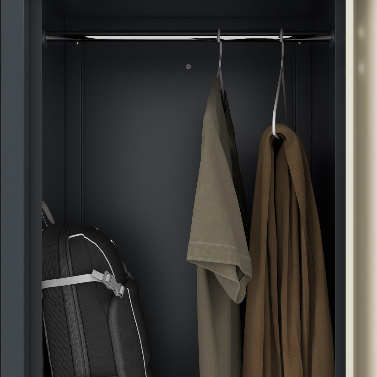 KLEIDERSCHRANK Typ L JULIA 185x80x45 cm - Anthrazit/Sonoma Eiche, Metall (80/185/45cm) - Jan Nowak