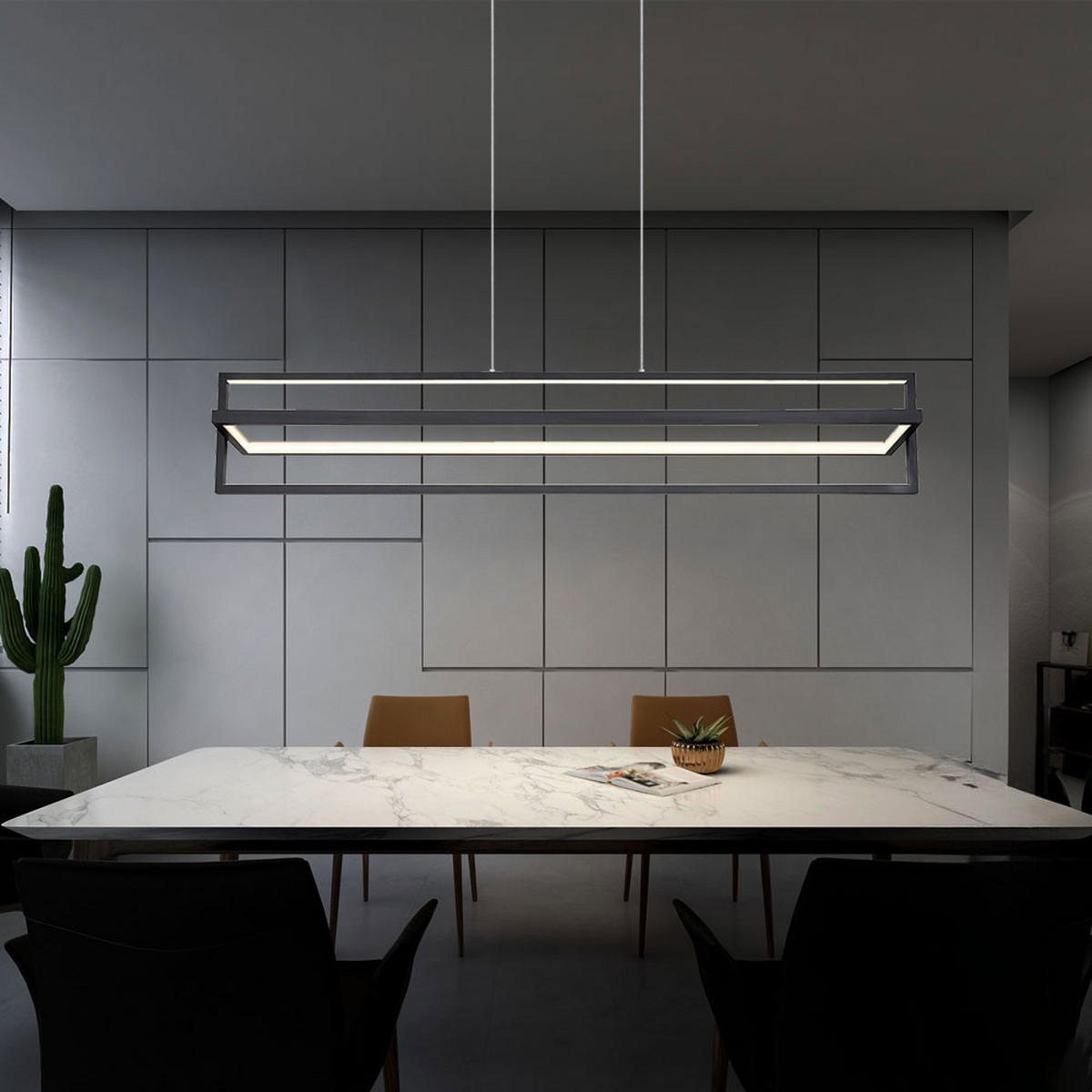 LED HÄNGELEUCHTE Flips Schwarz - Schwarz, Metall (102/18/120cm) - Globo Lighting