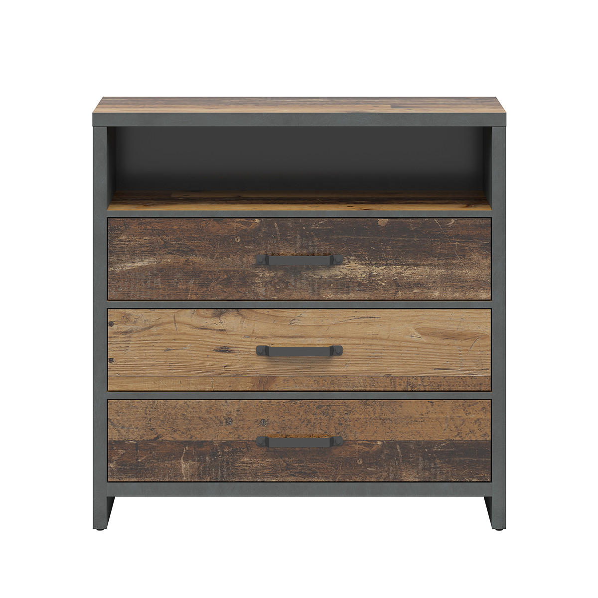 KOMODA Paul Drvo i sivo - siva, drvni materijal (90/91/40cm) - Petits-meubles