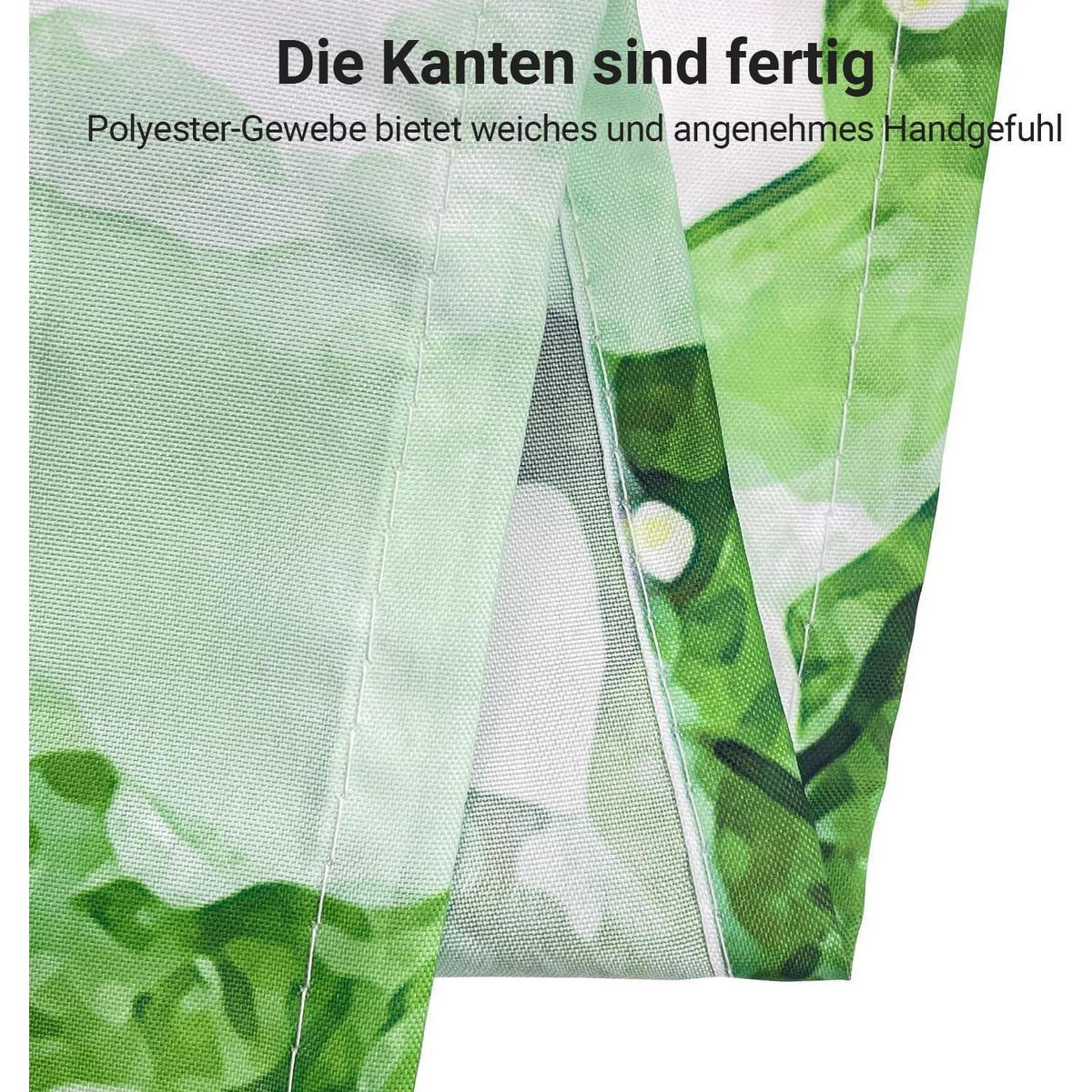 DUSCHVORHANG Blumenmuster 100 x 200 cm Textil Wasserabweisend Waschbar - Grün, Textil (200/100cm)
