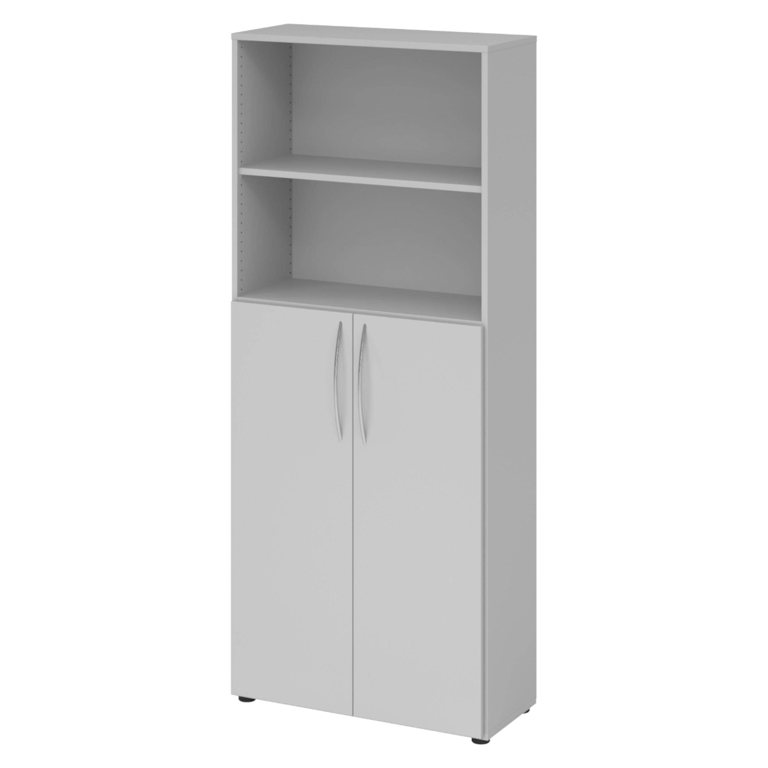 REGALSCHRANK - 5 Ordnerhöhen 35/80/188 cm in Grau - Grau, Holzwerkstoff (80/188/35cm) - bümö