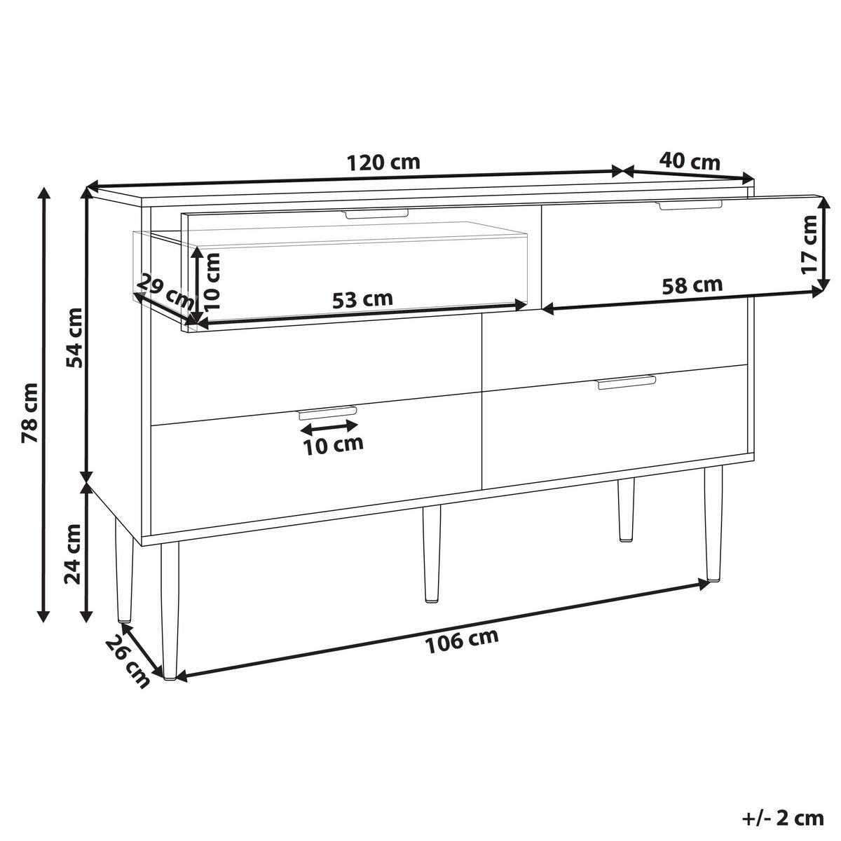 KOMODA s 6 zásuvkami Bílá Soho - bílá, kompozitní dřevo (120/78/40cm) - Beliani