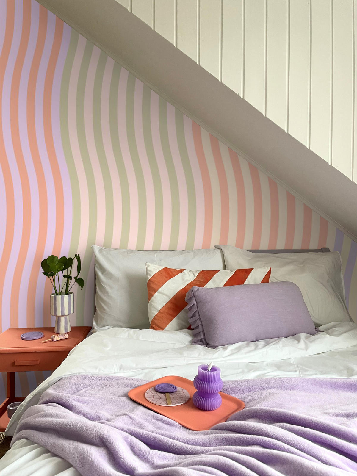 FOTOTAPETE Zickzack-Motiv 300 x 279 cm - Pink, Papier (300/279cm) - ESTAhome