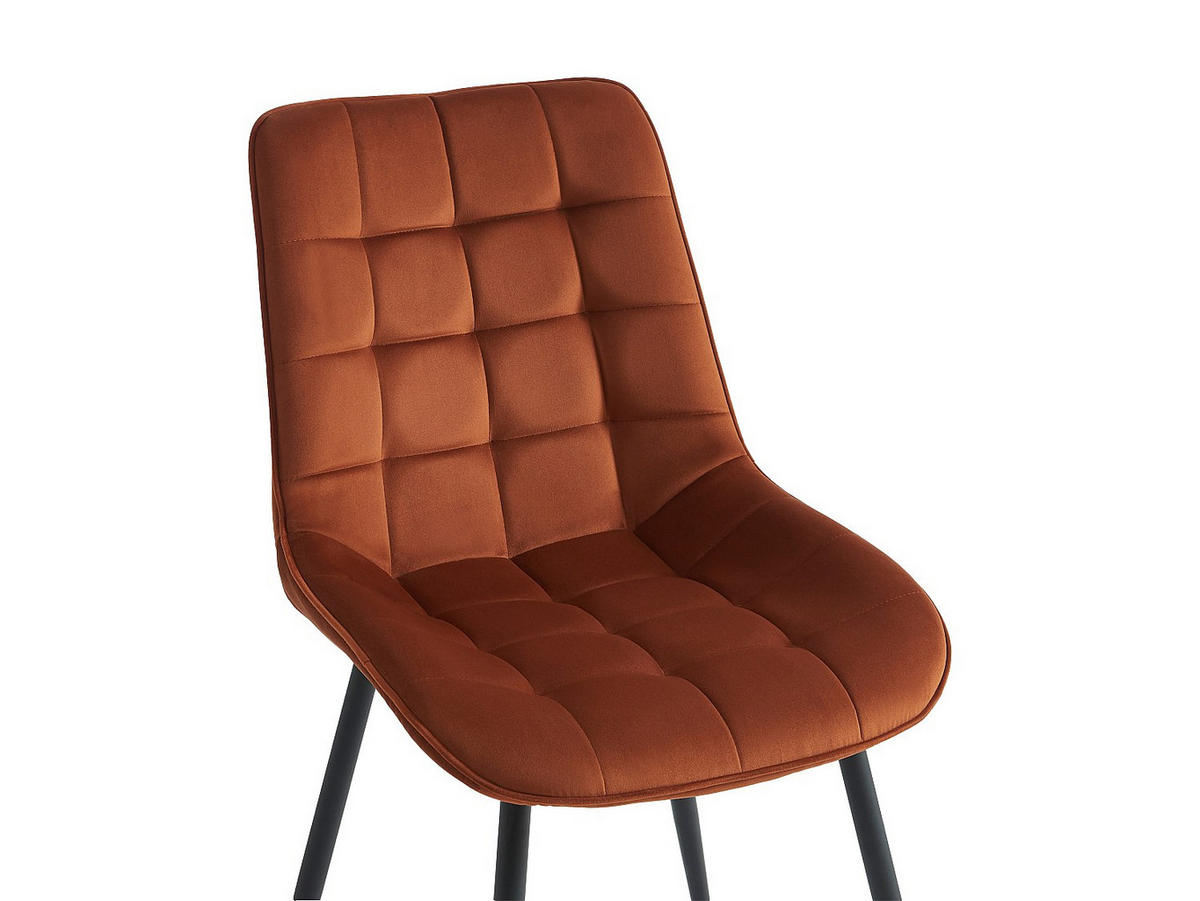 STUHL - 49.5cm x 60cm - Polyester - terracotta - OLLUA - Braun, Textil (49.5/87/60cm) - Vente-Unique