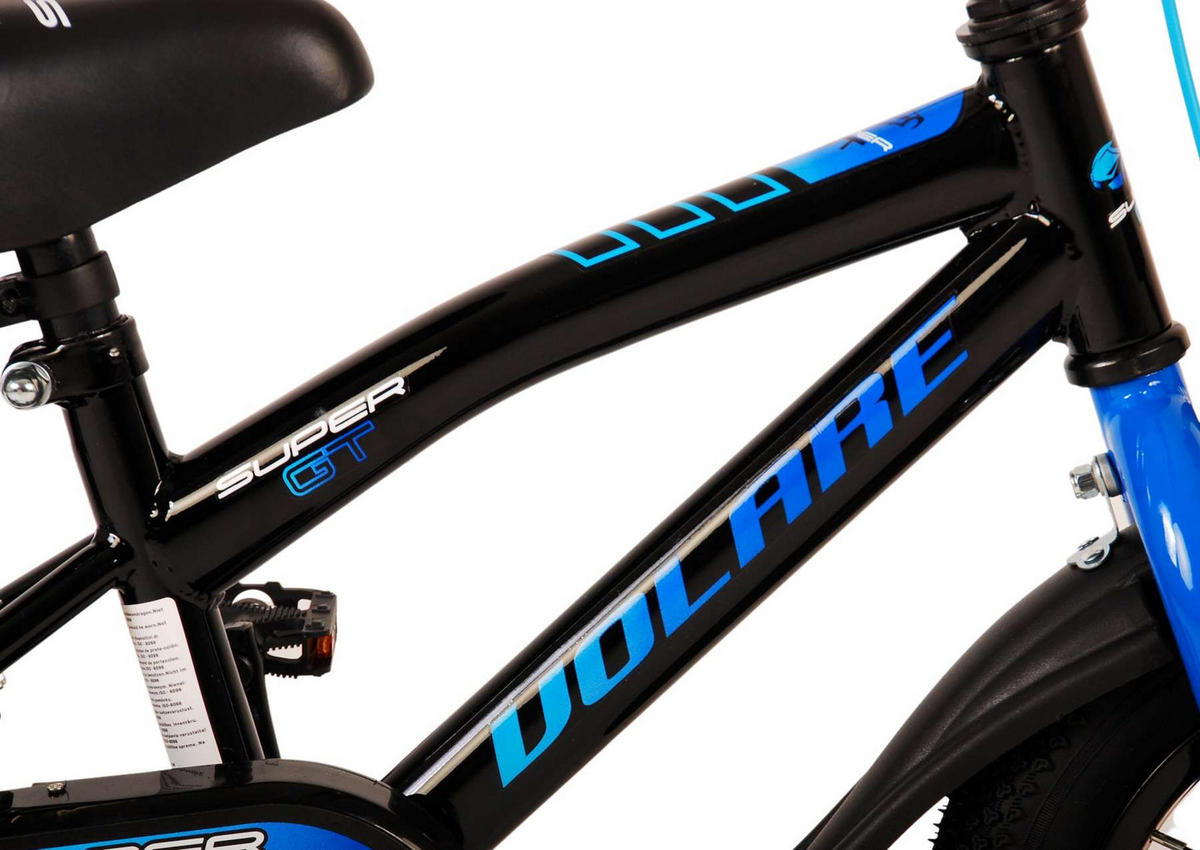 KINDERFAHRRAD Super GT - Jungen - 12 Zoll - Rücktritt + Handbremse - Blau - Blau/Schwarz, Metall (42cm) - TPFSports