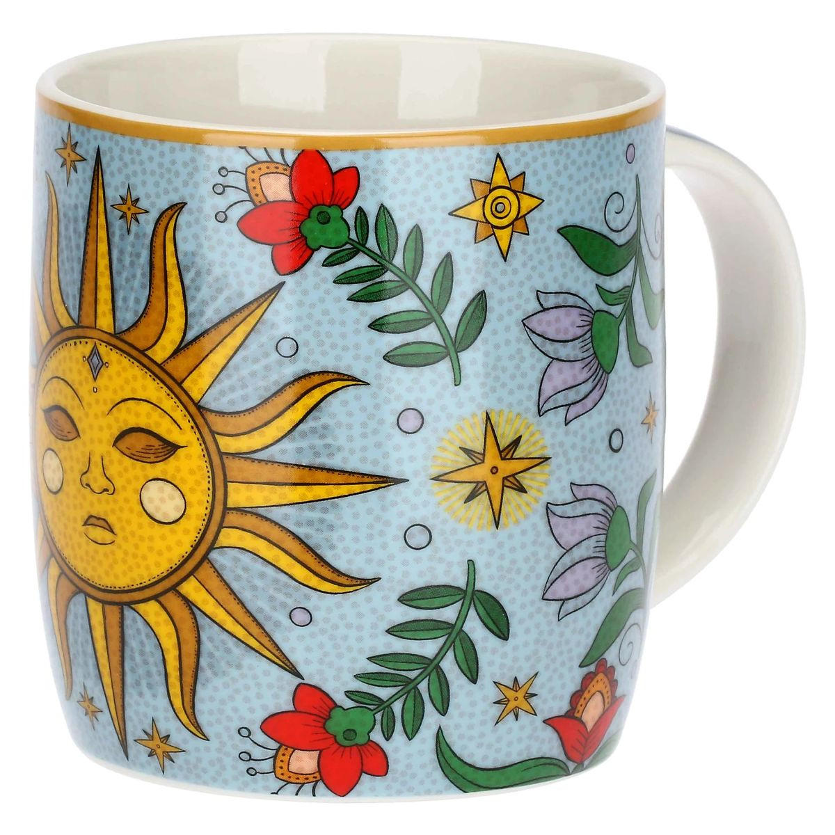 PORZELLANBECHER 2er Set MIRABILIA 350 ml „Sole & Luna“ - Orange, Keramik (0.36L)