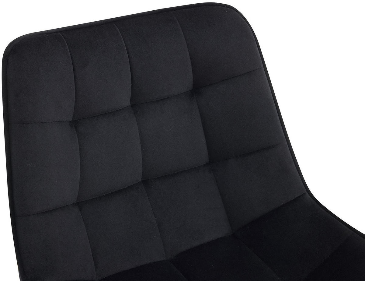 BARHOCKER Samt schwarz - Schwarz, Textil/Metall (47/106/52cm) - CLP