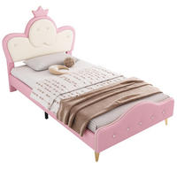 KINDERBETT 90x200cm in Rosa PU mit Monochromer LED-Streifen - Pink, Holz (90/200cm) - KOMHTOM