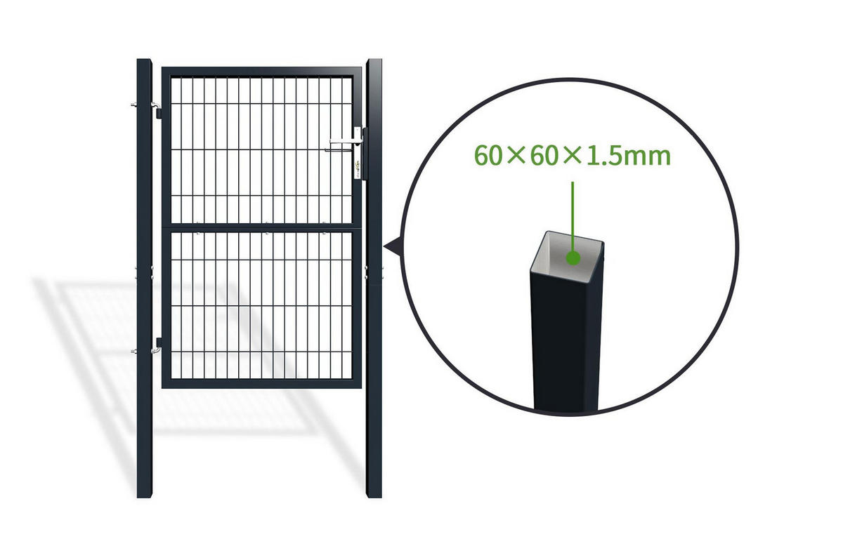 ZAUNTOR Razo grau 1m H.140cm Metall - Grau, Metall (106/146cm) - Casanoov