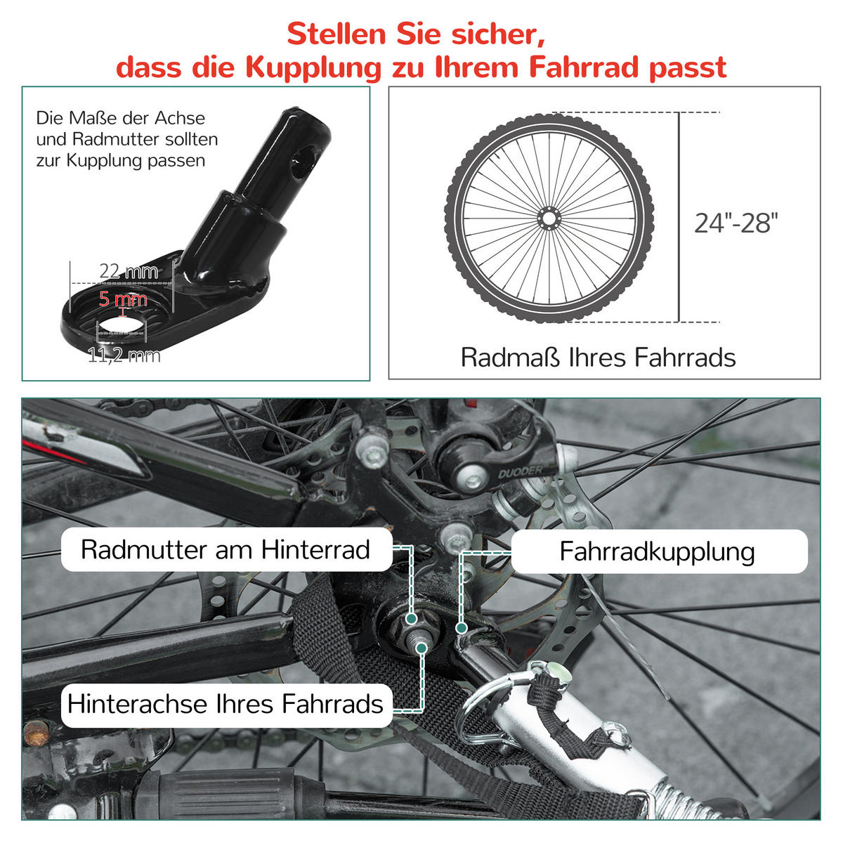 KINDERANHÄNGER, Kinderfahrradanhänger, Rot - Rot, Metall (75/101/142cm) - HOMCOM