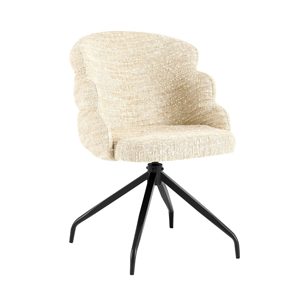 ESSZIMMERSTUHLE 2er Set Drehbar aus Stoff, beige - Beige, Textil (60/83/67cm) - Giga Meubel