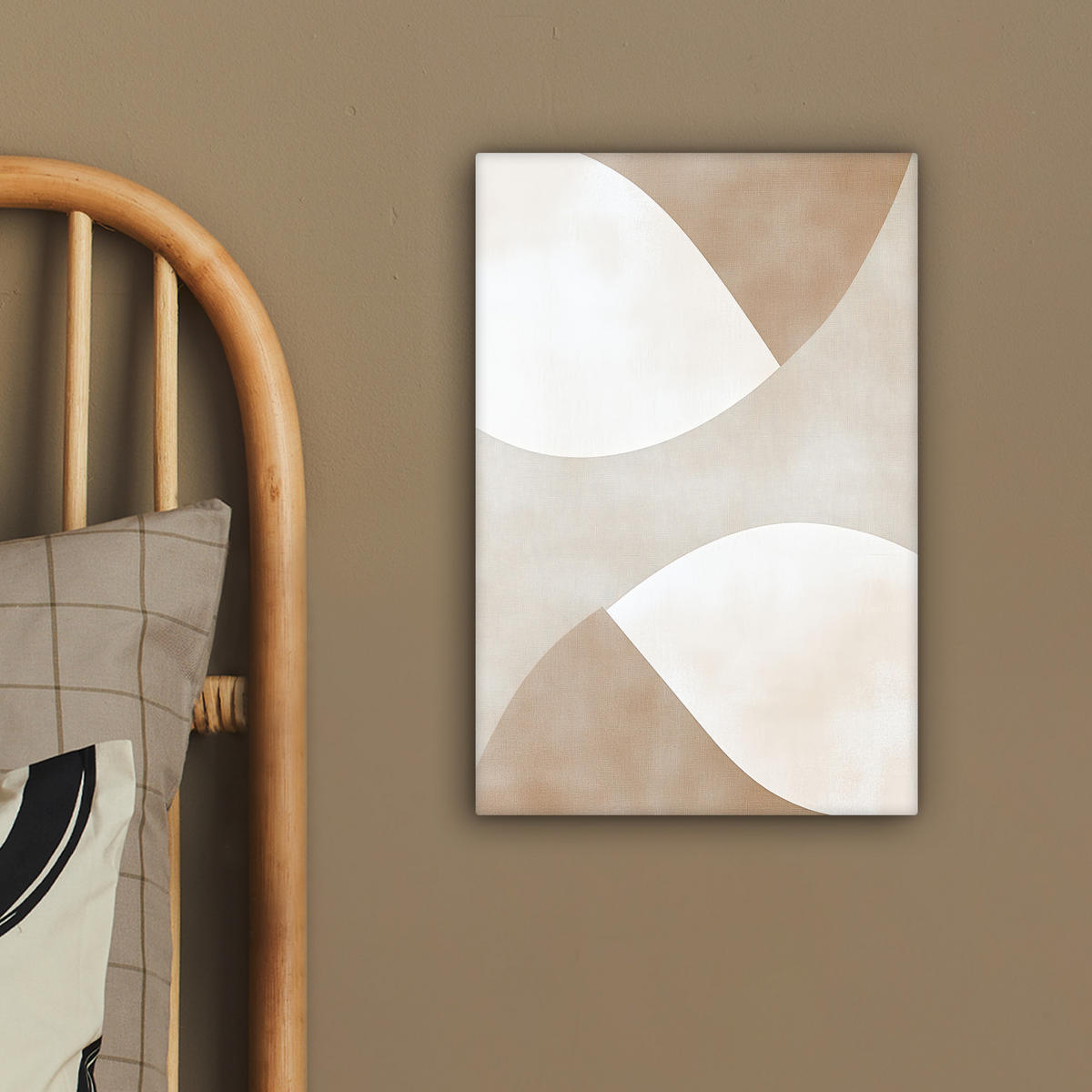 LEINWANDBILD Braun - Japandi - Abstrakt 20x30 cm - Sandfarben, Textil (20/30cm) - MuchoWow