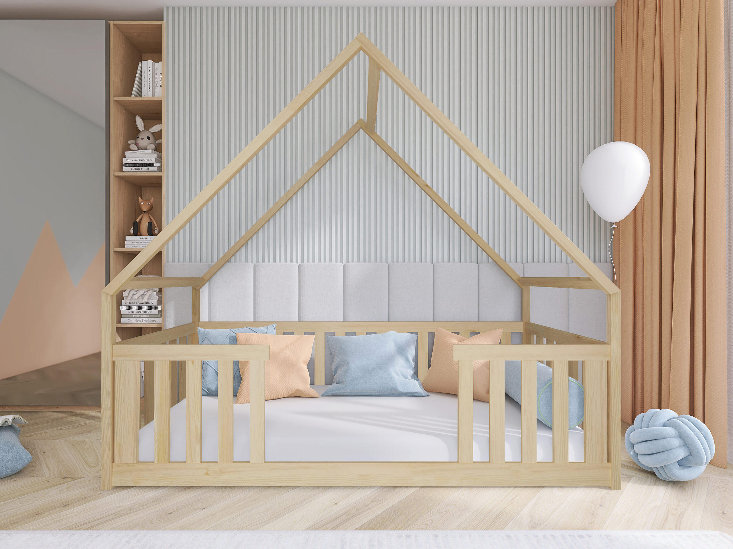 Thumbnail - Mirjan24 Hausbett, Natur, Holz, Kiefer, Rechteckig, 80x200 cm, FSC 100%, Kinder- & Jugendzimmer, Kindermöbel, Kinderbett...