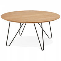 LOUNGETISCH Beige 80x40x80 cm - Beige/Schwarz, Holz/Metall (80/80/40cm) - AlterEgo