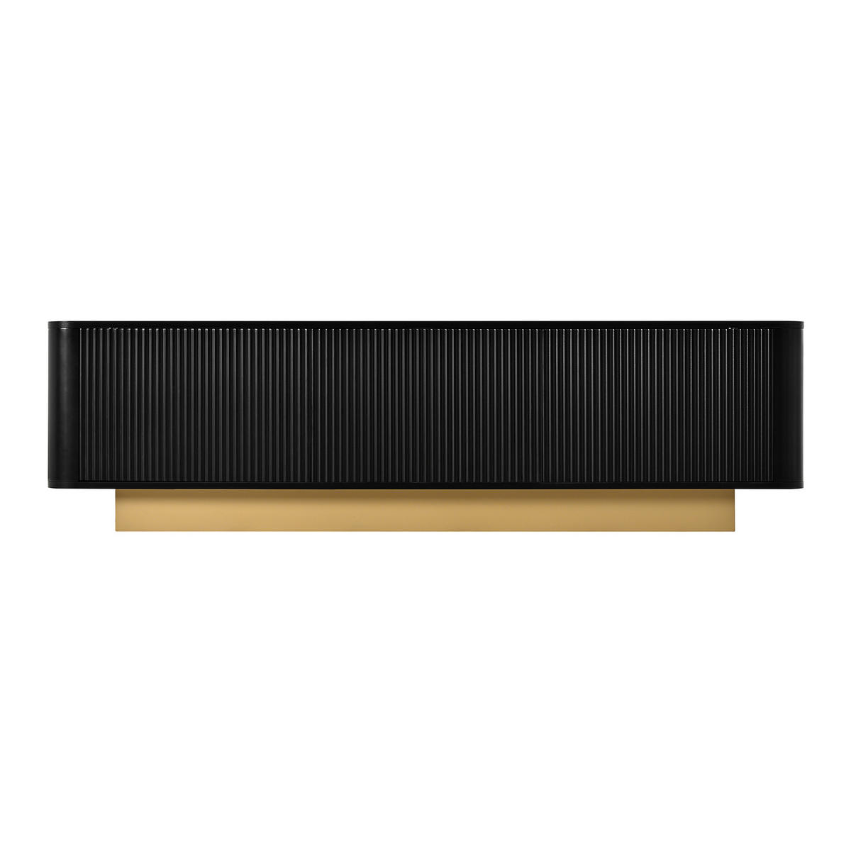 LOWBOARD DE-40178 mit Rillenfront und abgerundeten Ecken Schwarz - Schwarz, Holzwerkstoff (170/47/40.5cm) - ComfortXL