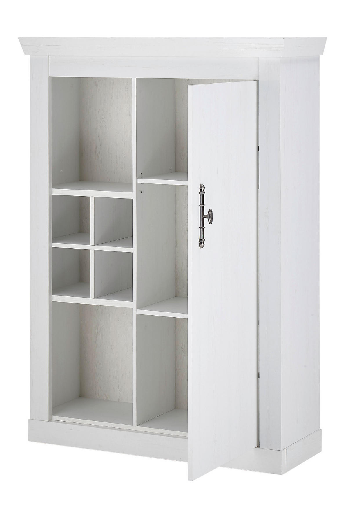 KOMMODE weiß Pinie Landhaus, Highboard 105 x 146 cm, Soft-Close-Funktion - Weiß, Holzwerkstoff/Kunststoff (107/146/38cm) - Furn.Design
