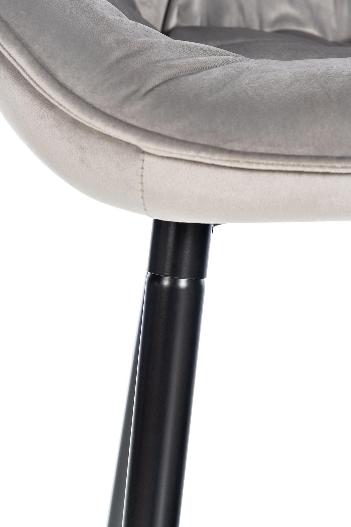 BARHOCKER Samt grau - Schwarz/Grau, Textil/Metall (54/103/57.5cm) - CLP