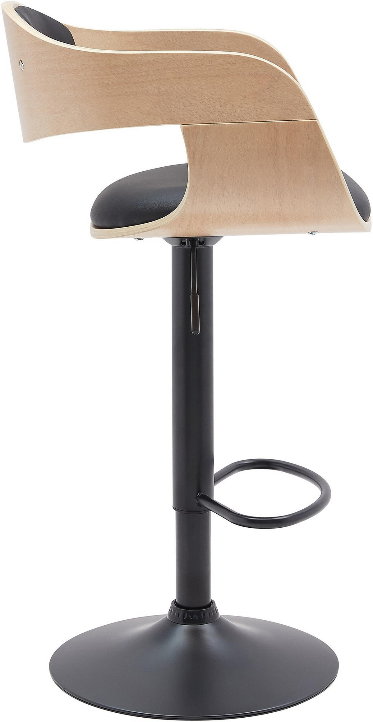 BARHOCKER Kingston 87x48x50 cm natura/schwarz - Naturfarben, Holz (48/87/50cm) - furnicato
