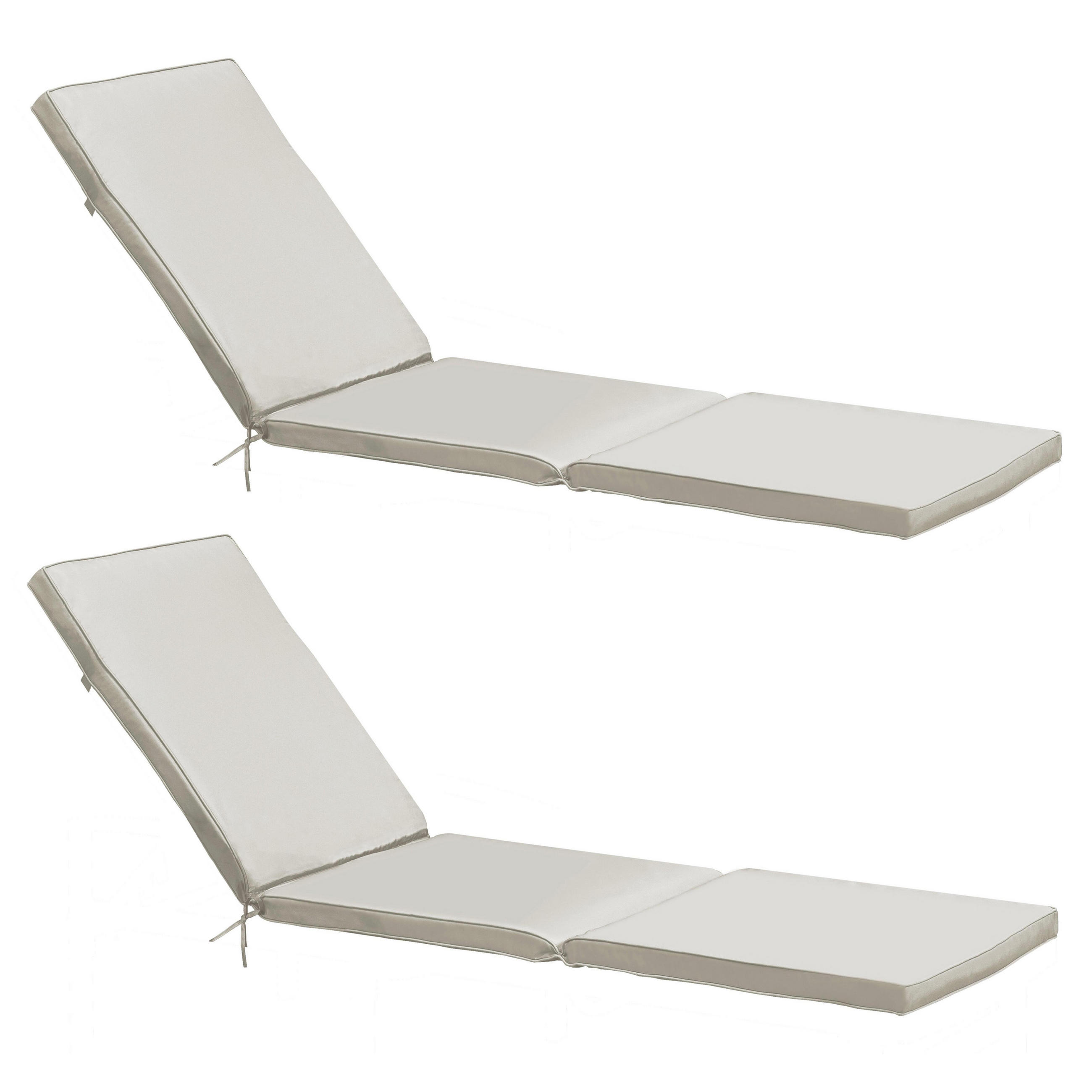 SONNENLIEGENKISSEN 2-tlg., Beige - Beige, Textil (53/5/186cm) - Oviala