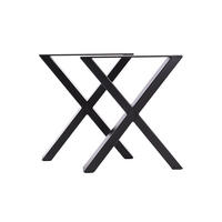 TISCHBEINE 2-tlg Set X-förmige aus Eisen in Schwarz 71-cm hohe 50 x 7 x 71 cm - Schwarz, Metall (50/71/7cm) - Livingandhome