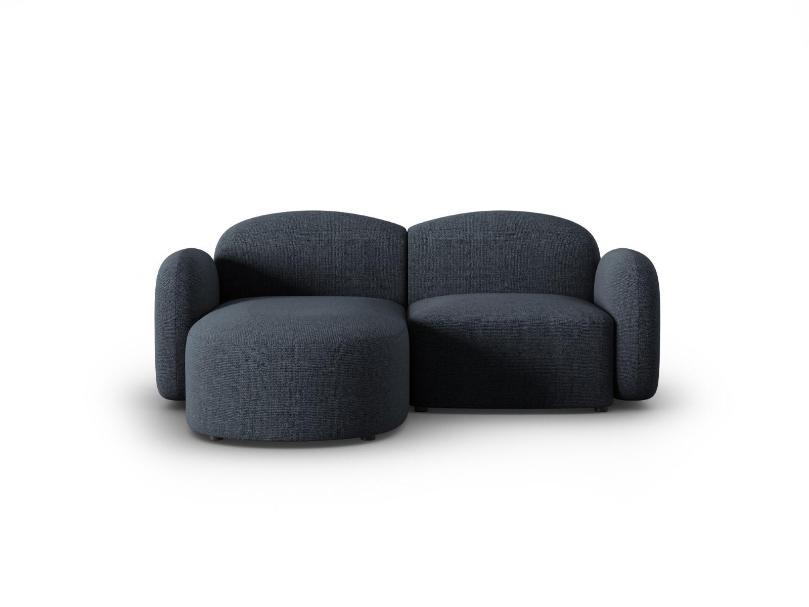 ECKSOFA links Blair aus Chenille-Stoff blau melange 3 Sitzplätze - Blau, Textil (155/194cm) - Micadoni