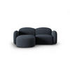 ECKSOFA links Blair aus Chenille-Stoff blau melange 3 Sitzplätze - Blau, Textil (155/194cm) - Micadoni