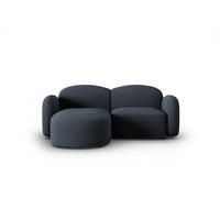 ECKSOFA links Blair aus Chenille-Stoff blau melange 3 Sitzplätze - Blau, Textil (155/194cm) - Micadoni