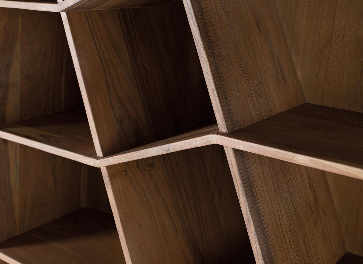 BÜCHERREGAL aus braunem Mangoholz - Braun, Holz (120/180/40cm) - Giner y Colomer