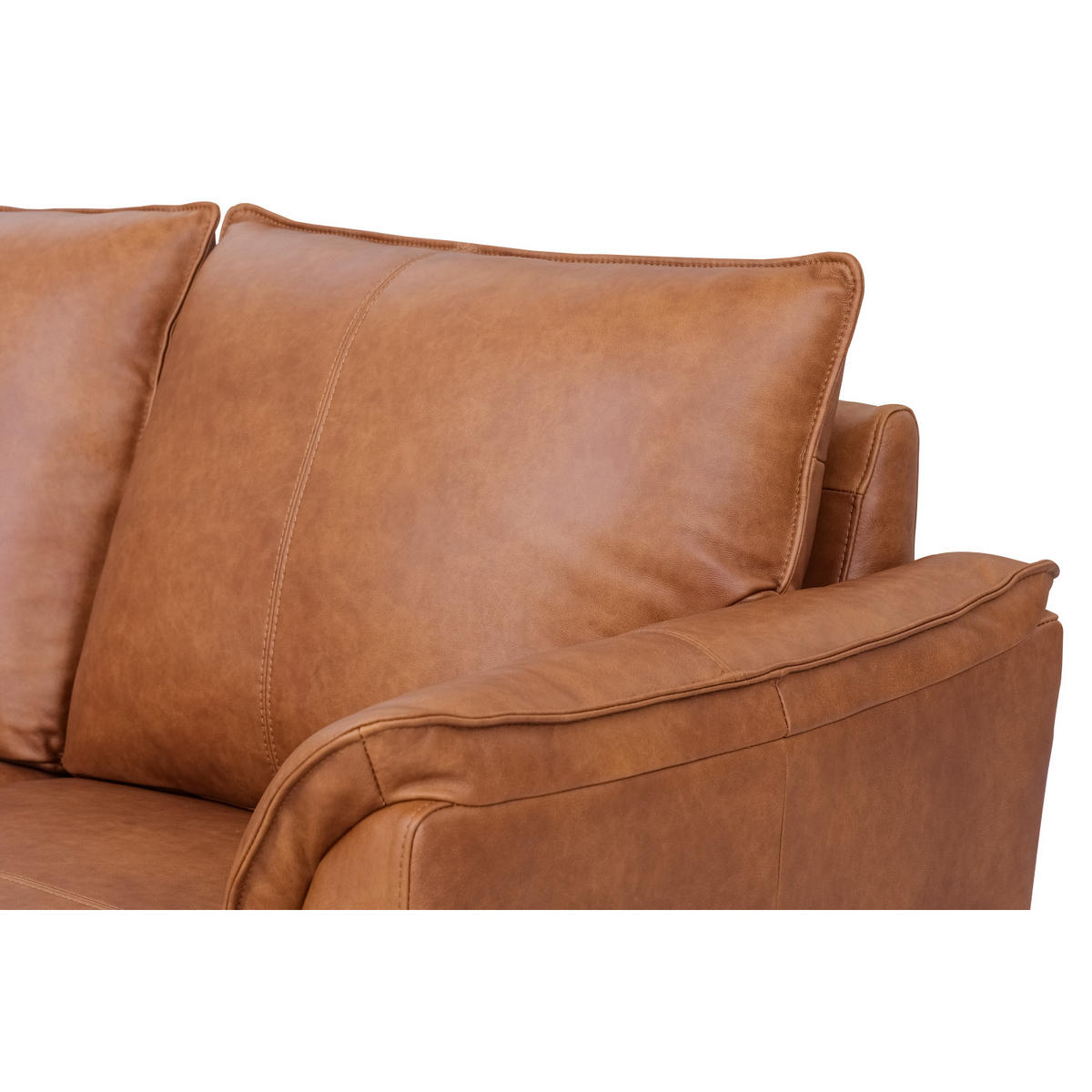 ZWEISITZER-SOFA Echtleder Cognac Braun - Schwarz/Braun, Leder/Metall (160/88/90cm) - Furnhouse
