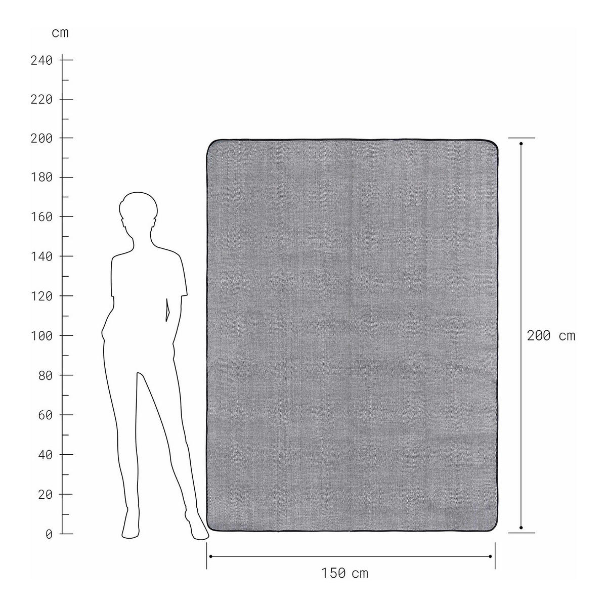 PICKNICKDECKE Wanderlust - Schwarz, Kunststoff/Textil (200/150cm) - Butlers