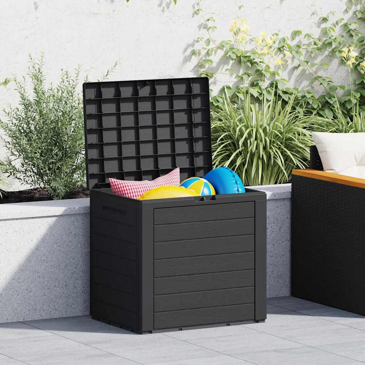 GARTENTRUHE Anthrazit 58,5x46x55 cm Polypropylen - Anthrazit, Kunststoff (58.5/55/46cm) - furnicato
