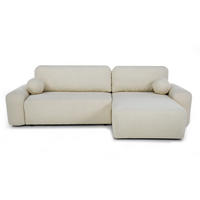 ECKSCHLAFSOFA Noel mit universelle Ottomane, Beige - Beige/Schwarz, Textil (280/163cm) - Beautysofa
