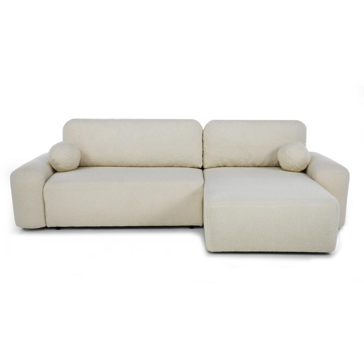 ECKSCHLAFSOFA Noel mit universelle Ottomane, Beige - Beige/Schwarz, Textil (280/163cm) - Beautysofa