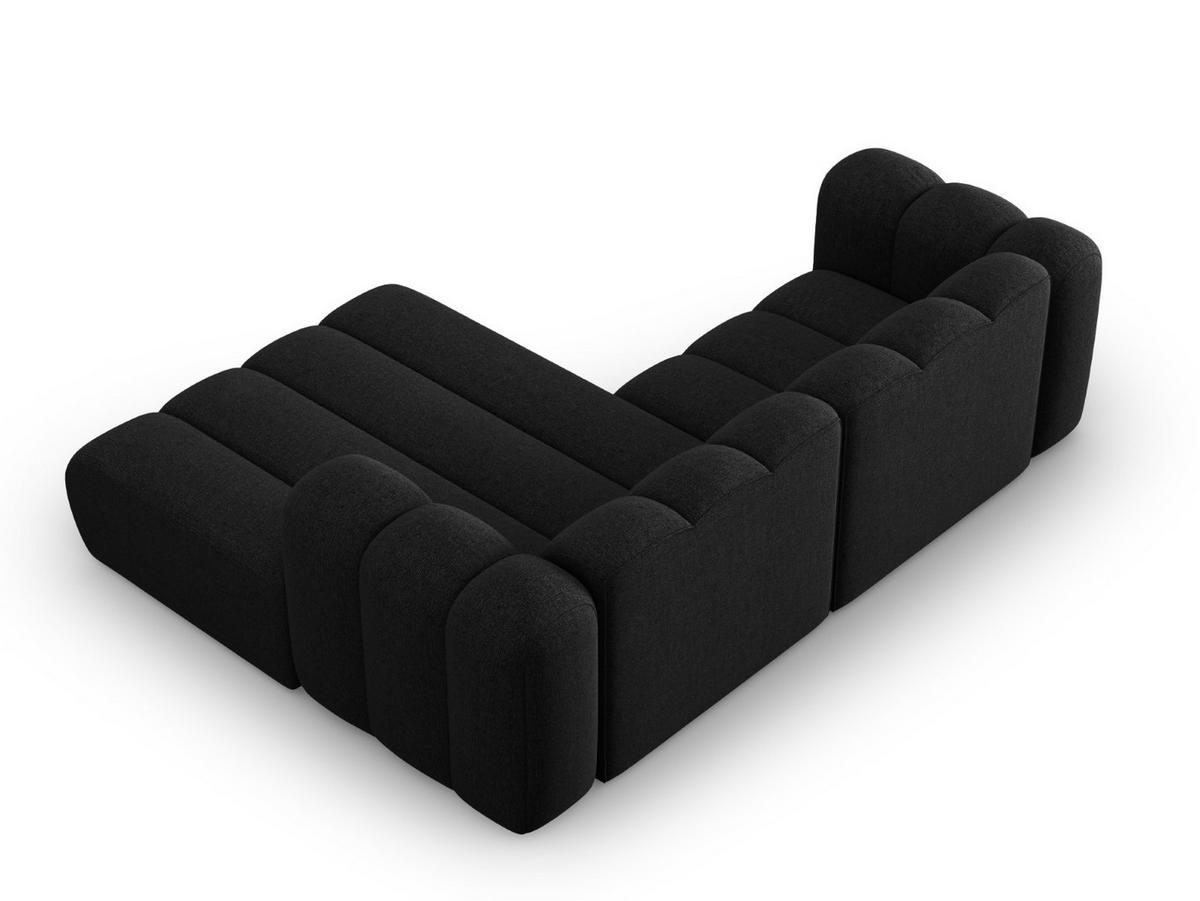 ECKSOFA modular rechts Lupine aus Chenille-Stoff schwarz 3 Sitzplätze - Schwarz, Textil (177/230cm) - Micadoni