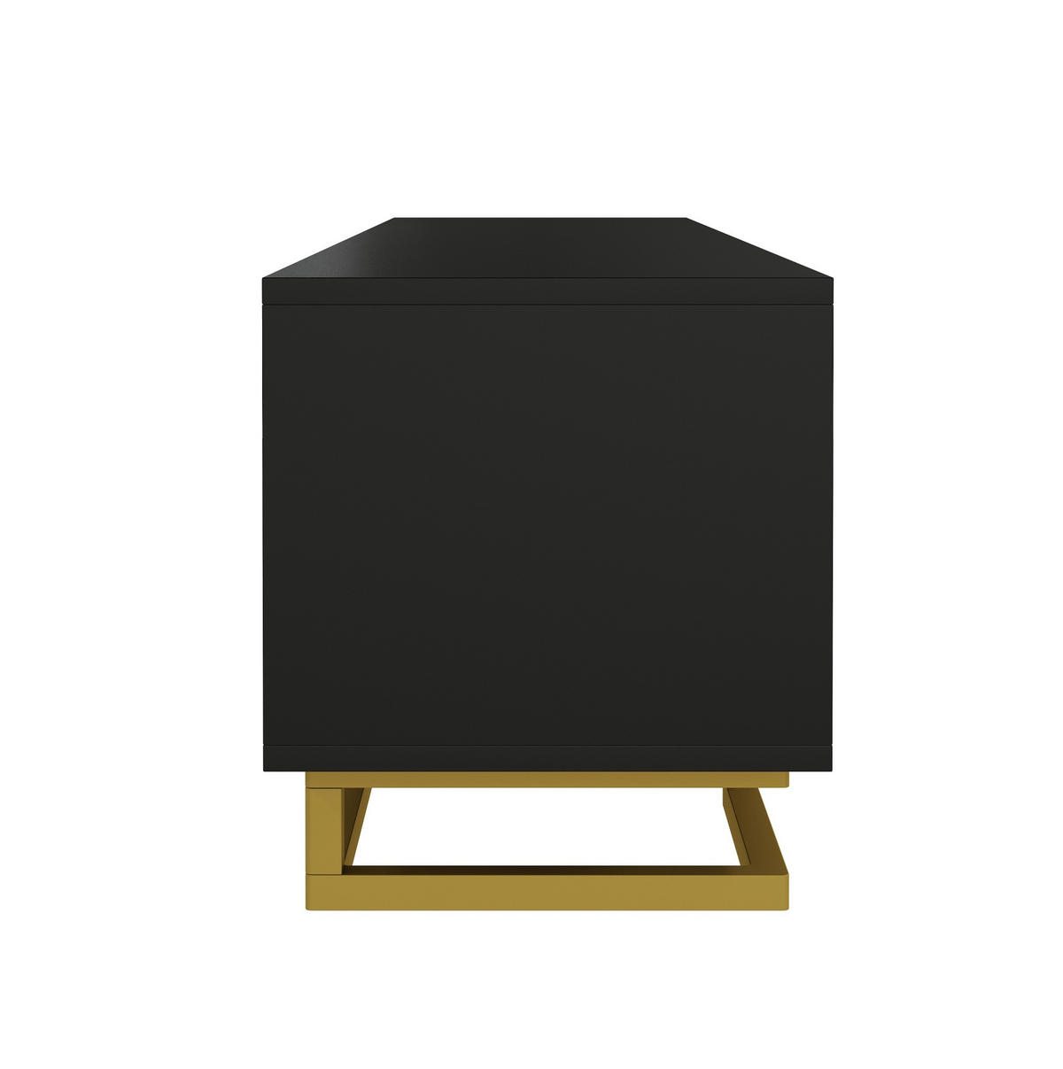 LOWBOARD 160/38/44.5 cm Schwarz aus Spanplatte mit 4 Türen - Schwarz, Holzwerkstoff (38/44.5/160cm) - OKMYHOME