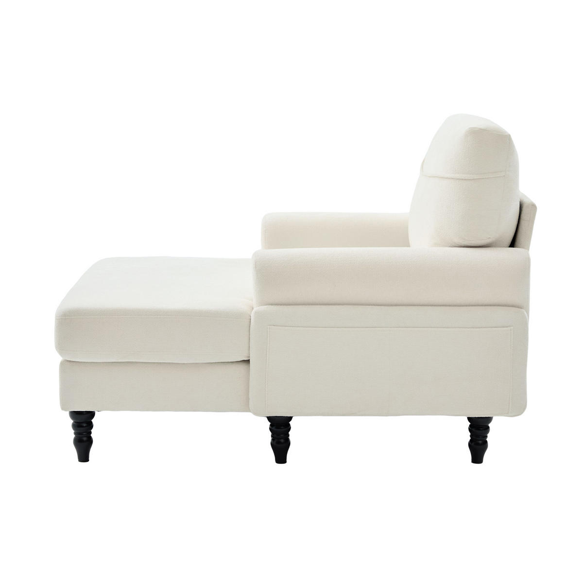 RELAXSESSEL Liege,hochdichte Polsterung,Seitentaschen,Chenille,Beige - Beige, Textil (97/86/125.5cm) - LVHOM