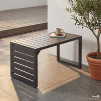 GARTENTISCH - Stahl - Anthrazit - Anthrazit, Metall (34/60/38cm) - home24