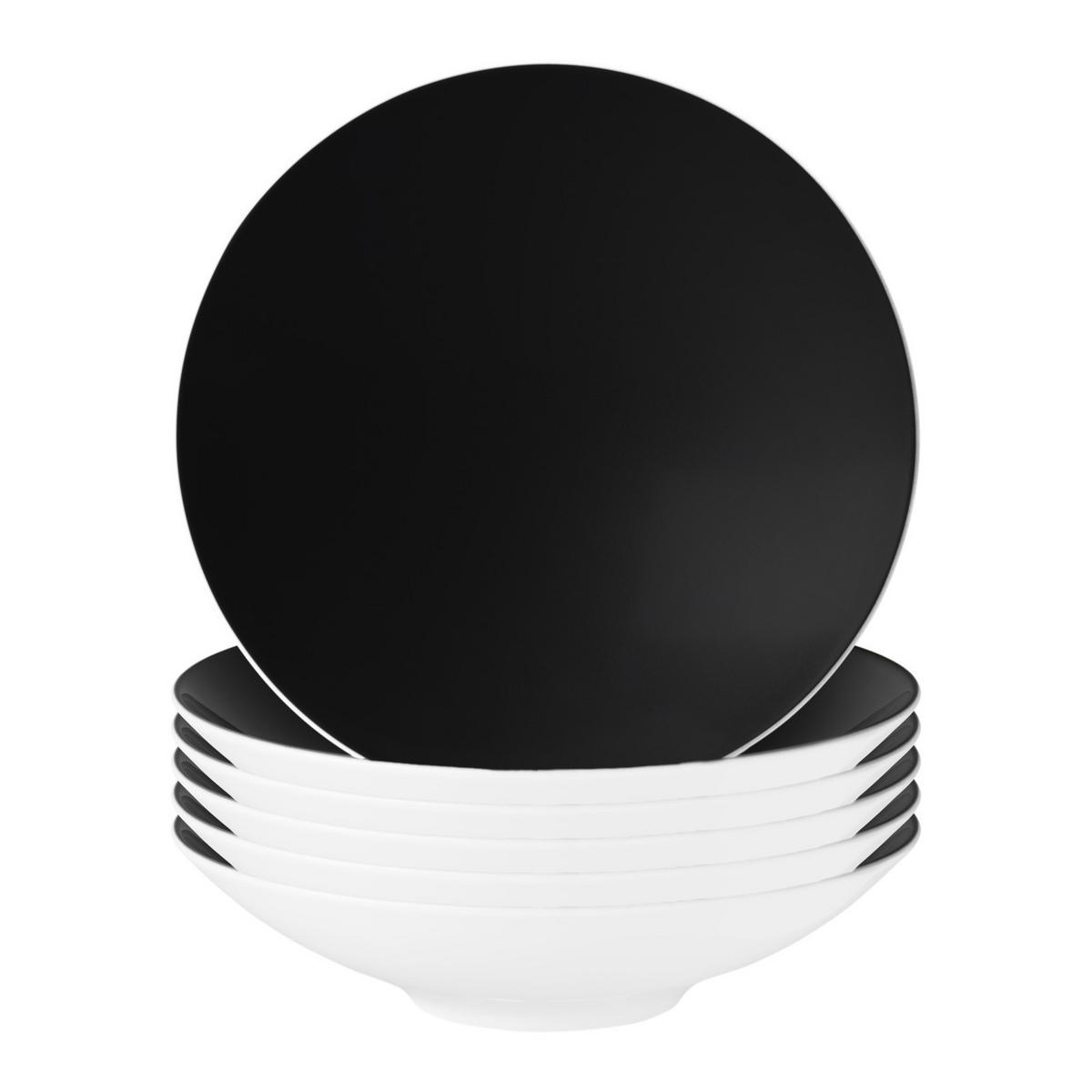PASTA- / SUPPENTELLER Life Fashion Glamorous Black ø 23,3 cm 6er Set - Schwarz, Keramik (23.3cm) - Seltmann Weiden
