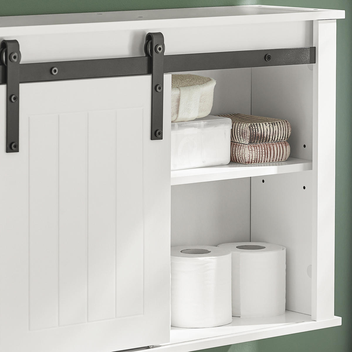 HÄNGESCHRANK Weiß - Weiß, Holzwerkstoff/Metall (68/48/20cm) - SoBuy