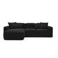ECKSOFA Leni Schwarz Links - Schwarz, Holz/Textil (265/180cm) - Graingold