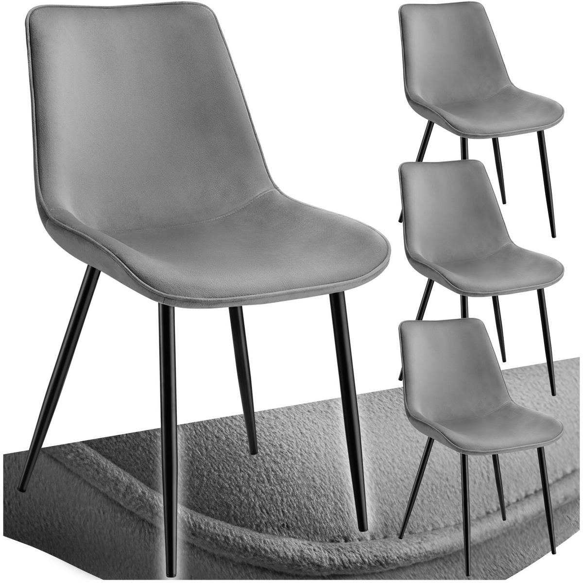 STUHL 4er Set Monroe 48 x 59 x 82 5 cm grau - Grau, Kunststoff (48/82.5/59cm) - tectake